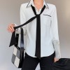 X-shaped Black and white patchwork shirt