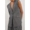 OLLIE SLATE STRIPE OVERSIZED VEST
