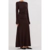 NICO BITTER CHOC MERINO MAXI SKIRT