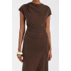 RIO BITTER CHOC DRAPED TUNIC TOP