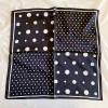 Plain crepe satin 53cm floral scarf