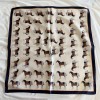 Plain crepe satin 53cm floral scarf