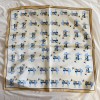 Plain crepe satin 53cm floral scarf