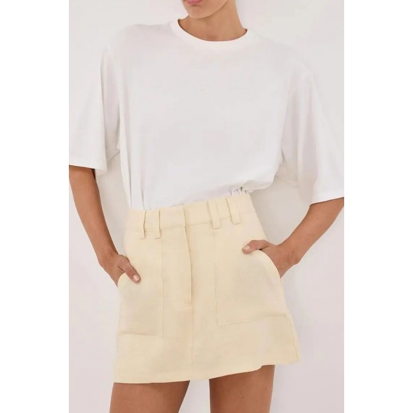 EVA LEMON LINEN SKORT
