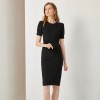 Elegant Commuter Knit Crew Neck Dress