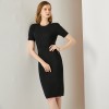 Elegant Commuter Knit Crew Neck Dress