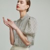 Elegant Puff Sleeve Short Sleeve Chiffon Shirt