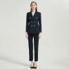Women's Professional Temperament Navy Blue Suit Two-piece