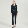 Women's Professional Temperament Navy Blue Suit Two-piece