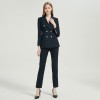 Women's Professional Temperament Navy Blue Suit Two-piece