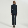 Women's Professional Temperament Navy Blue Suit Two-piece