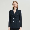 Women's Professional Temperament Navy Blue Suit Two-piece