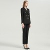 Women's Professional Temperament Black Suit Two-piece Suit