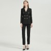 Women's Professional Temperament Black Suit Two-piece Suit