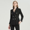 Women's Professional Temperament Black Suit Two-piece Suit