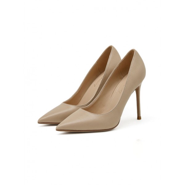 Women's pointed toe professional commuter high heels - Nude