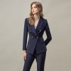 Navy Blue Ouble-breasted British Style Fashion High-end Professional Suit