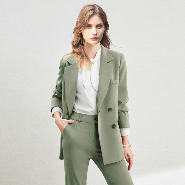 Women's Casual Commuter Temperament Green Suit