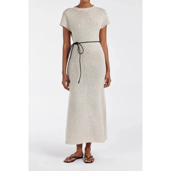 LEO CHALK KNIT MIDI DRESS