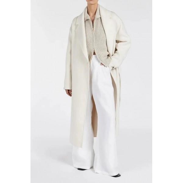 MILES CREAM WOOL WRAP COAT