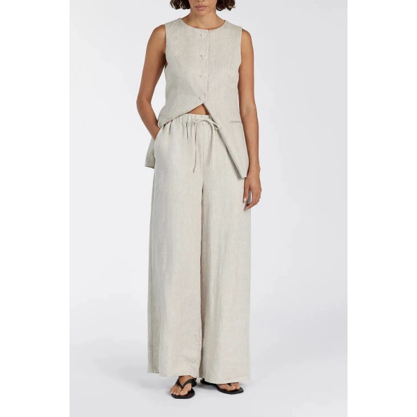 GINA NATURAL LINEN WAIST PANT