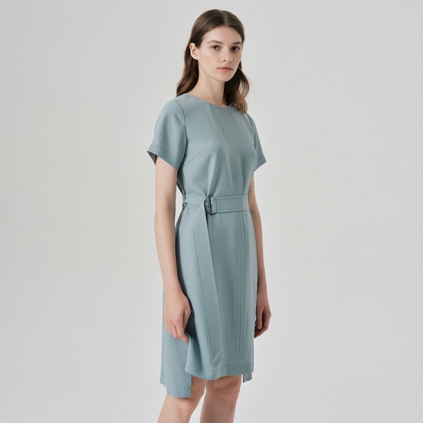 Simple Temperament Commuter Belt Dress