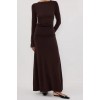 NICO BITTER CHOC MERINO MAXI SKIRT