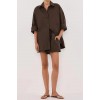 RHEA BITTER CHOC COTTON SHIRT