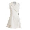 Women's White Sleeveless Pleated Short Suit Dress