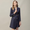 Navy Blue Mid-Length Irregular Slim Fit Temperament High-end Suit Dress