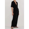 LIAM BLACK KNIT POLO MAXI DRESS