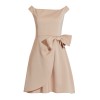 Women's Temperament Commuter U-neck Bow Tie Dress