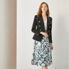 PU Leather Stitching Collar Temperament Suit Jacket