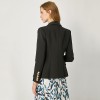 PU Leather Stitching Collar Temperament Suit Jacket