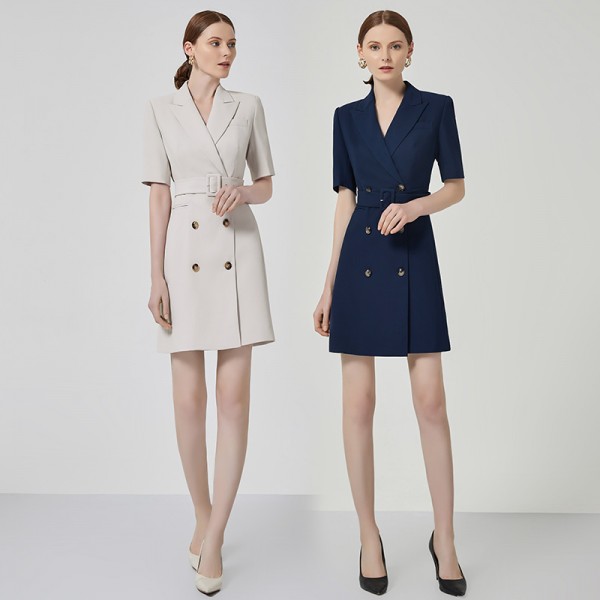 Double Breasted Slim Fit Suit Dress