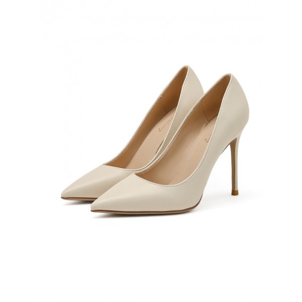 Women's pointed toe professional commuter high heels - Cracker Khaki