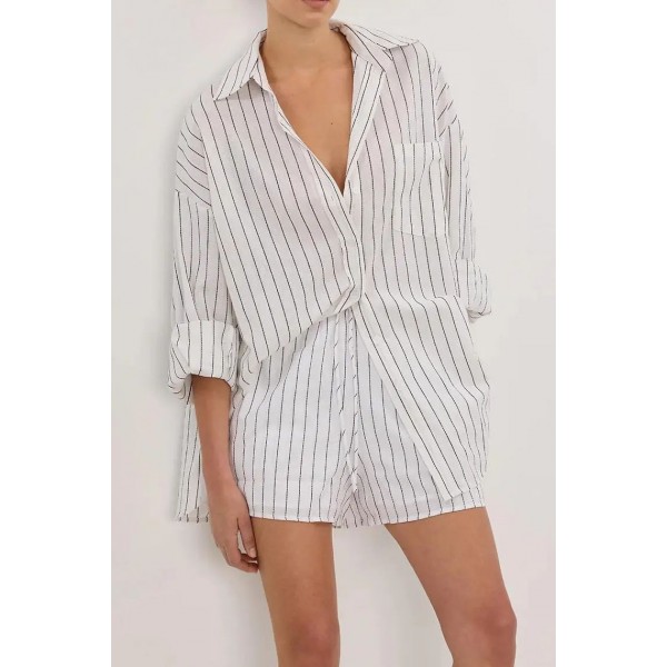 OLLIE WHITE STRIPE SHIRT