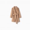 Winter Women Double-faced Cashmere Coat Camel Double-breasted Pure Wool Coat