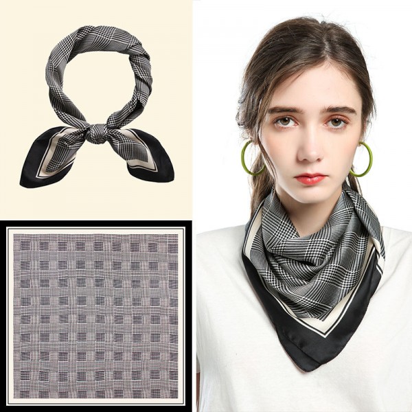 Silk hand feel small square scarf