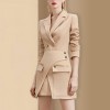 Temperament Goddess Double Breasted Irregular Blazer Skirt Two Piece Set