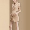 Temperament Goddess Double Breasted Irregular Blazer Skirt Two Piece Set