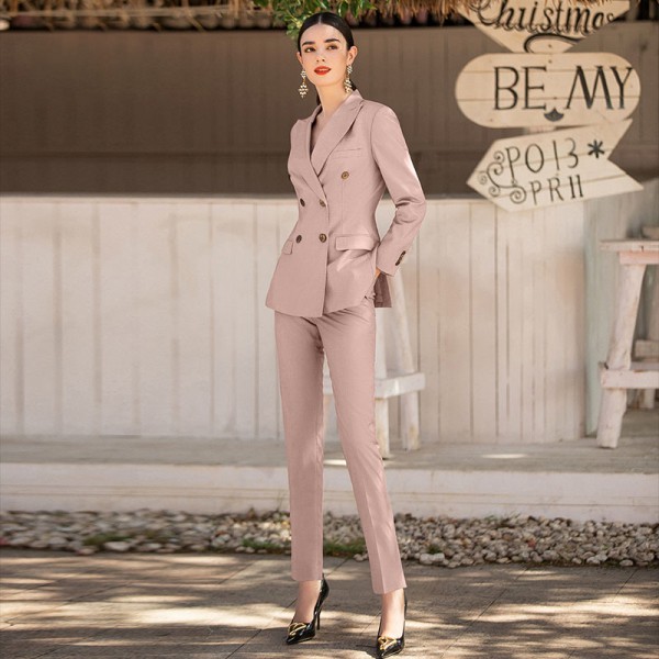 Women's Temperament Commuter Pink Suit Two-piece