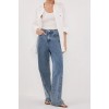 CARSON MID BLUE WIDE LEG JEAN