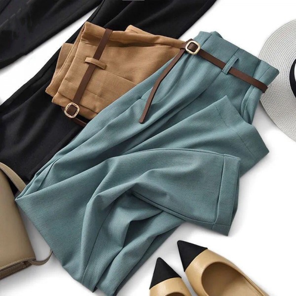Women's temperament casual slim nine-point cigarette pipe suit pants