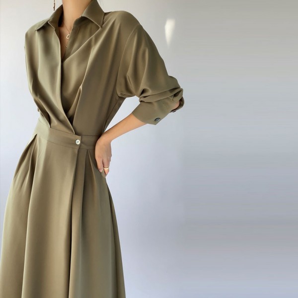 Women's Long-sleeve Temperament Slim Waist Dress