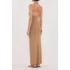 LISS TAN HALTER KNIT MAXI DRESS