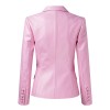 Double Breasted PU Leather Blazer