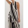 BEAU BLACK STRIPE HALTER TOP
