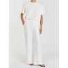 GINA WHITE LINEN ELASTIC WAIST PANT