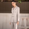 Women's Temperament Commuter Beige Suit Two-piece